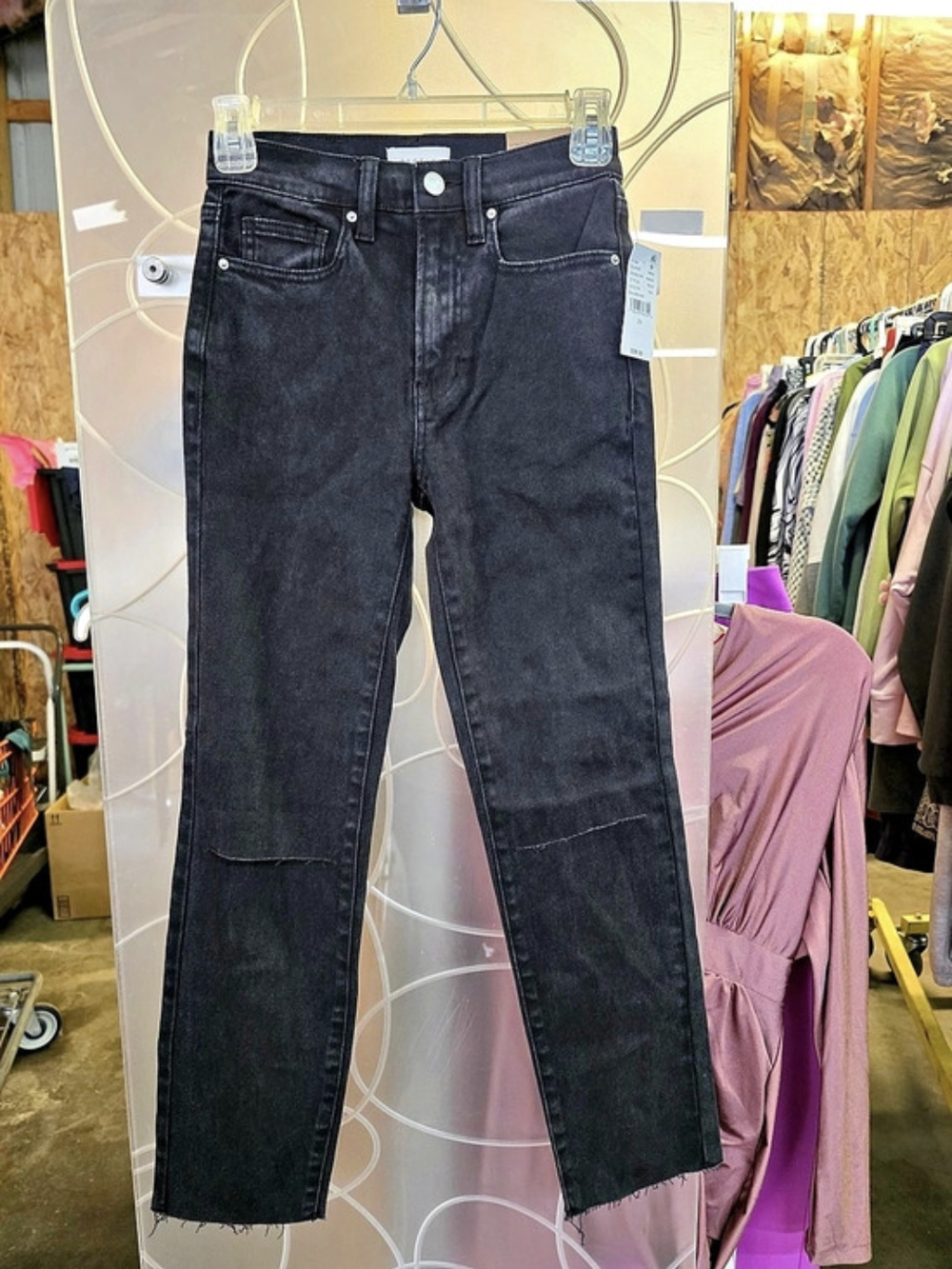 PacSun Stretch Vintage Skinny Black Waist 23 NWT